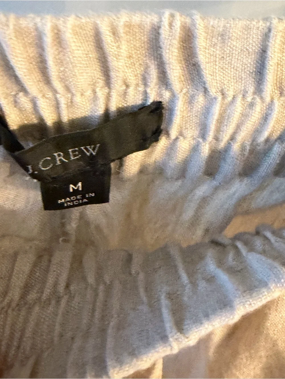 J. Crew Linen Cropped Drawstring Pants in Natural Beige size medium